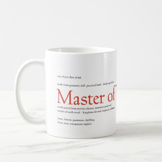 Meister der Typografie Kaffeetasse (Links)