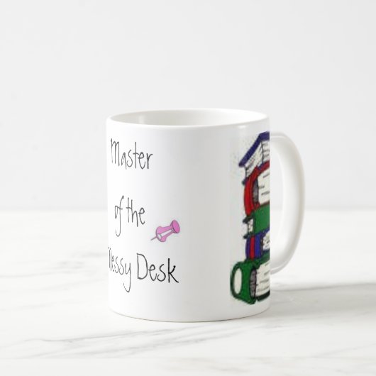 Meister der unordentlichen Schreibtisch-Tasse Kaffeetasse (VorderseiteRechts)