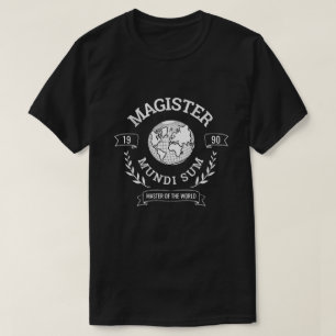 Meister der Weltlateinisches Wappen-lustigen T-Shirt