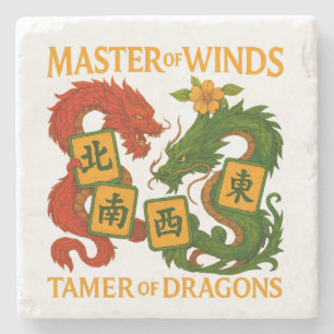 Meister der Winde-Bezwinger der Drachen Mahjong-Un Steinuntersetzer