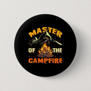 Meister des Lagerfeuers Männer Frauen Camping Lust Button