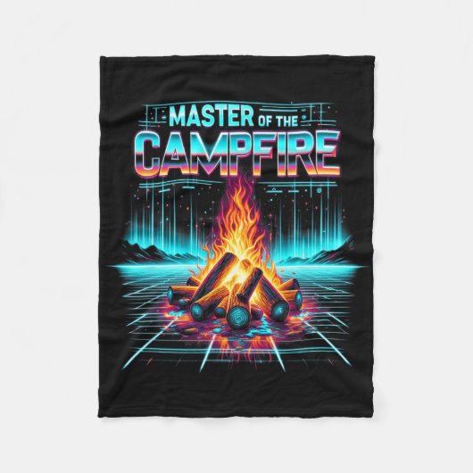 Meister des Lagerfeuers Vater Männer Camping-Enthu Fleecedecke (Vorderseite)