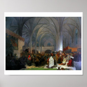 Meister Jan Hus Preaching in der Kapelle von Bethl Poster