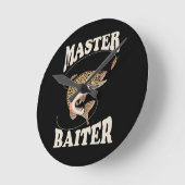 Meister-Köder-Angler Runde Wanduhr (Winkel)