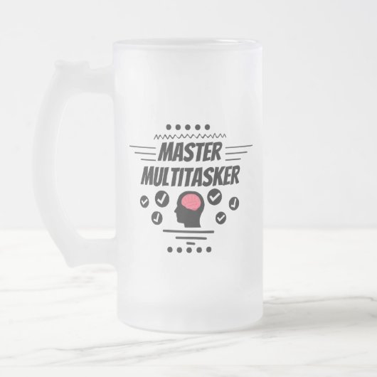 Meister-Multitasking-Funny-Aussage Mattglas Bierglas (Links)