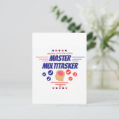 Meister-Multitasking-Funny-Aussage Postkarte (Stehend Vorderseite)