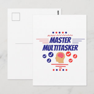 Meister-Multitasking-Funny-Aussage Postkarte