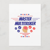 Meister-Multitasking-Funny-Aussage Postkarte (Vorderseite)