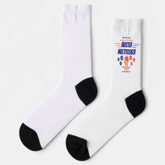 Meister-Multitasking-Funny-Aussage Socken (Linkes Detail)