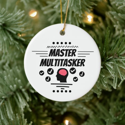 Meister-Multitasking-Funny-Statement Keramik Ornament (Baum)