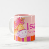 Meister-Pferdereiter des Ponys nennt rosa Mädchen Zweifarbige Tasse (Vorderseite Links)