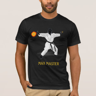 Meister-Schwarzgurt, Feuerball und Kalligrafie T-Shirt
