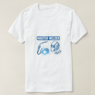 Meister-Schweißer-Blueprint Technische schematisch T-Shirt