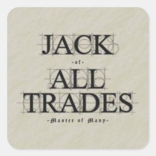 Meister vieler Berufe Quadratischer Aufkleber