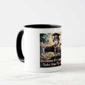 Meister, weil B so weit ist Tasse (Vorderseite Links)