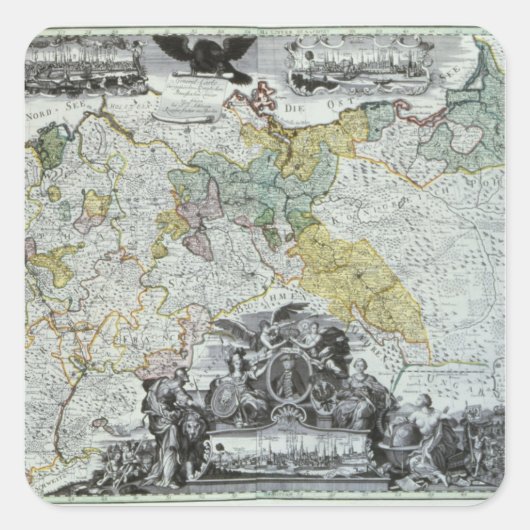 Meisterblatt des preußischen Souverän Quadratischer Aufkleber (Vorderseite)