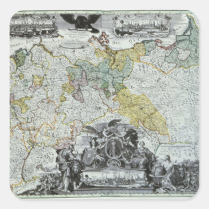 Meisterblatt des preußischen Souverän Quadratischer Aufkleber