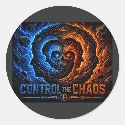 Meistere das Chaos, Bezwinge die Spirale T-Shirt – Runder Aufkleber (Vorderseite)