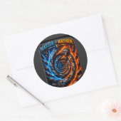 Meistere den Mayhem-Totenkopf – Fire vs Ice Electr Runder Aufkleber (Umschlag)