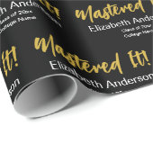 Meisterhaft! Schriftzug in Schwarz, Weiß und Gold  Geschenkpapier (Rolleneckpunkt)