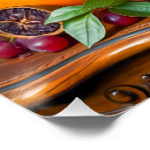 Meisterkatze unter Obst und Blume Poster (Ecke)