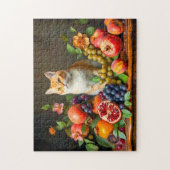 Meisterkatze unter Obst und Blume Puzzle (Vertikal)