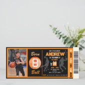 Meisterschaft Basketball Geburtstagskarte mit Bild Einladung (Stehend Vorderseite)