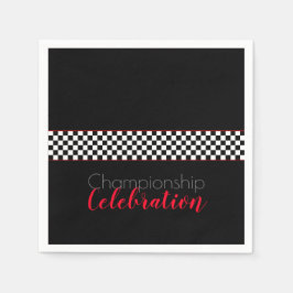 Meisterschaftsfeier Schwarz-Weiß-Karo Serviette