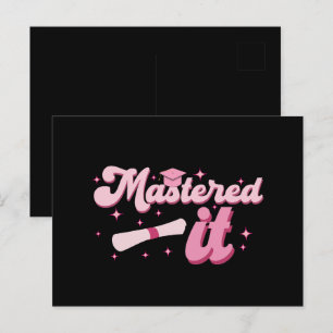 Meisterte es Master-Abschluss Absolvent MBA-Abschl Postkarte