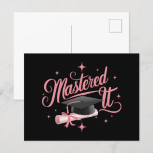 Meisterte Es Master-Abschluss Absolvent MBA-Abschl Postkarte