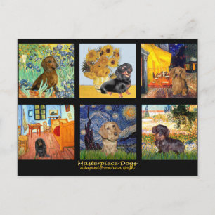 Meisterwerk Composite-Dachshunde Postkarte