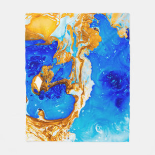 Meisterwerk der Designkunst. Golden und blaue Farb Fleecedecke