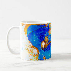 Meisterwerk des Designs von Kunst. Goldener und bl Kaffeetasse