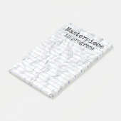 Meisterwerk in Bearbeitung mit gerundet 4x6 Post-it Klebezettel (angewinkelt)