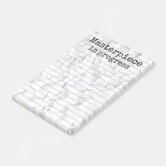 Meisterwerk in Bearbeitung mit gerundet 4x6 Post-it Klebezettel (angewinkelt)