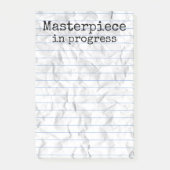 Meisterwerk in Bearbeitung mit gerundet 4x6 Post-it Klebezettel (Vorderseite)