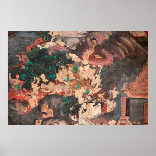 Meisterwerk traditioneller thailändischer Malkunst Poster (Vorne)