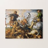 Meisterwerk Wolf- und Fox-Jagd Peter Paul Rubens Puzzle (Horizontal)
