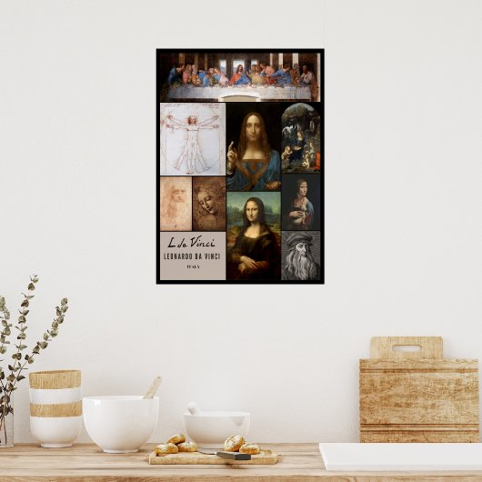 Meisterwerke des Leonardo da Vinci Poster-Set Poster (Küche)