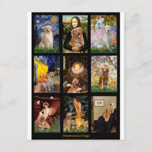 Meisterwerke Golden Retriever Postkarte