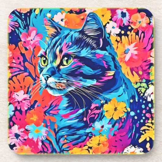 Meisterwerke: Optimale Katzenmalerei Kunst Getränkeuntersetzer (Vorderseite)