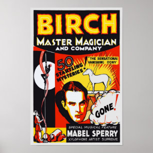 Meisterzauberer, 1930. Vintage-Werbung Poster