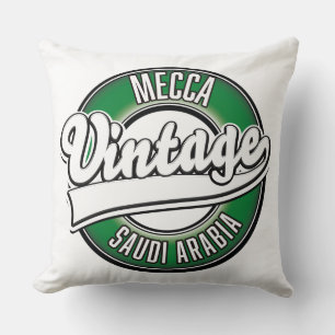Mekka Saudi-Arabien Vintage-Logo Kissen