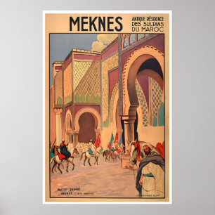 Meknes Art Marokko Reise Poster Druck Marokkanisch