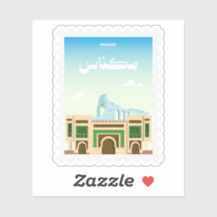 Meknes Marokko Briefmarke Reise Aufkleber