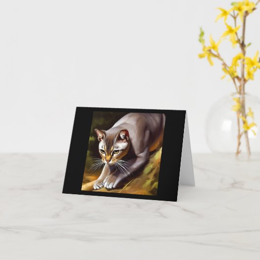 Mekong Bobtail Cat Karte (Gelbe Blume)