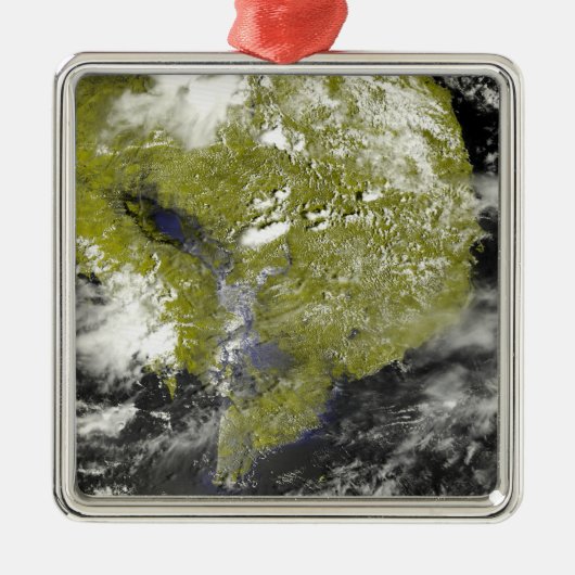 Mekong-Delta und die Tonle-Sap Silbernes Ornament (Vorne)