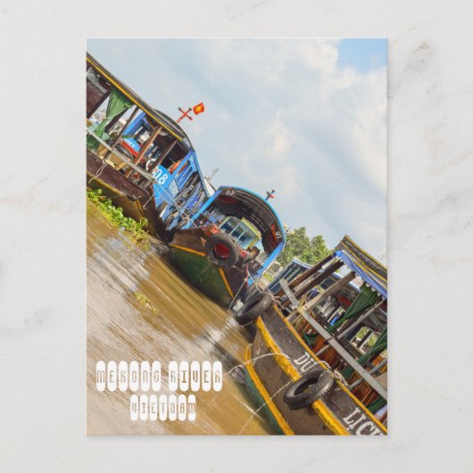 Mekong-Fluss in Vietnam Postkarte (Vorderseite)