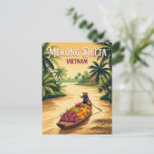 Mekong Fluss Vietnam Postkarte (Stehend Vorderseite)