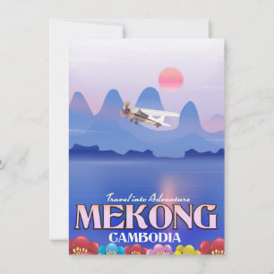 Mekong River Cambodia Vacation poster Einladung